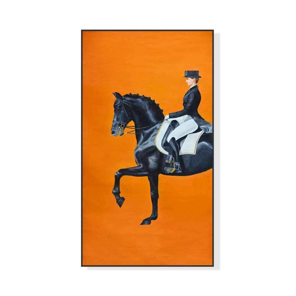 Ölgemälde auf Leinwand, Wandkunst, Luxus-Ritter, Orange und Figur, Textur, abstrakt, modern, handgemalt, Original, vertikal, groß, ungerahmt, Wandbild, Heimdekoration für Wohnzimmer, Schlafzimme