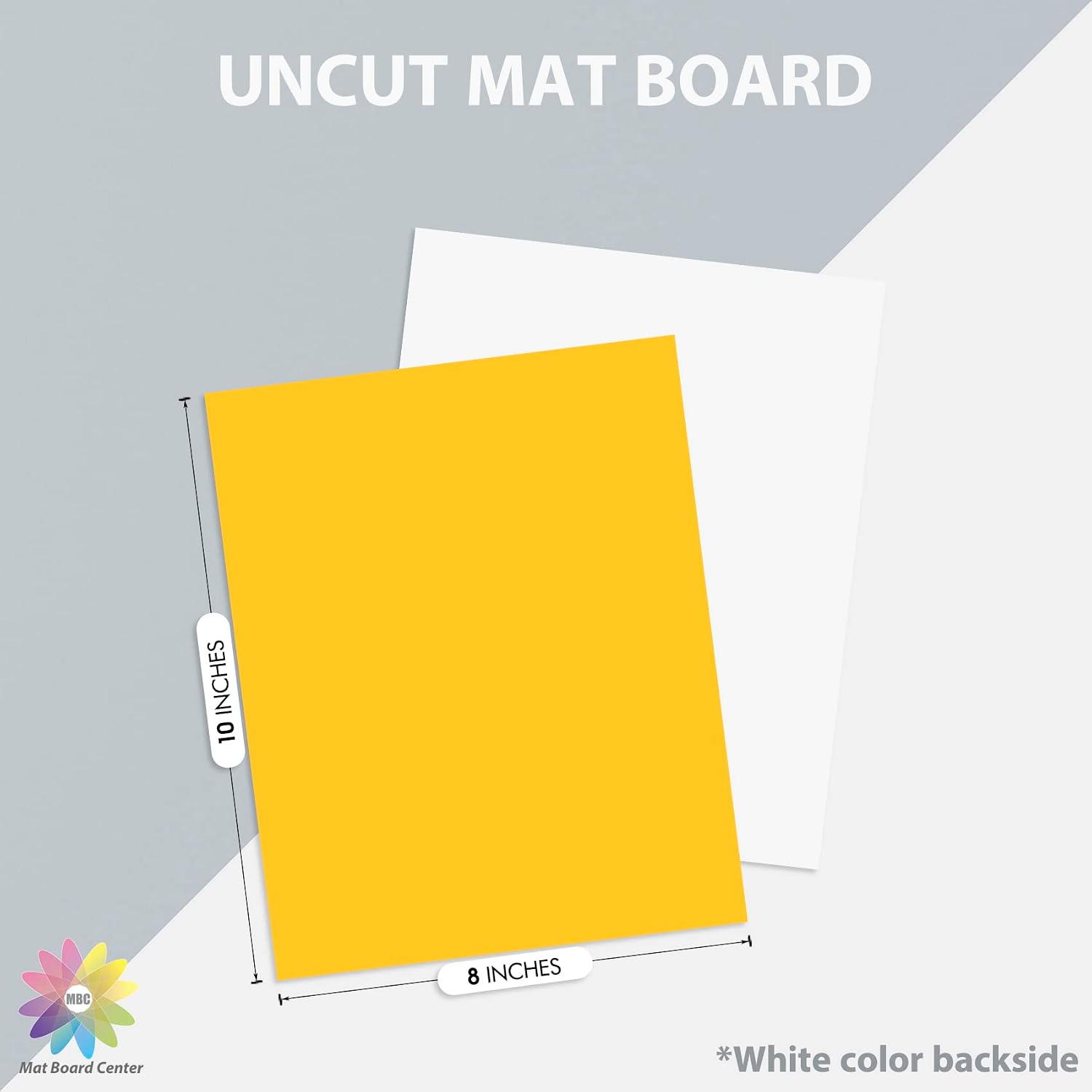 Mat Board Center Pack of 25 8x10 Uncut Mat Boards, Assorted Colors