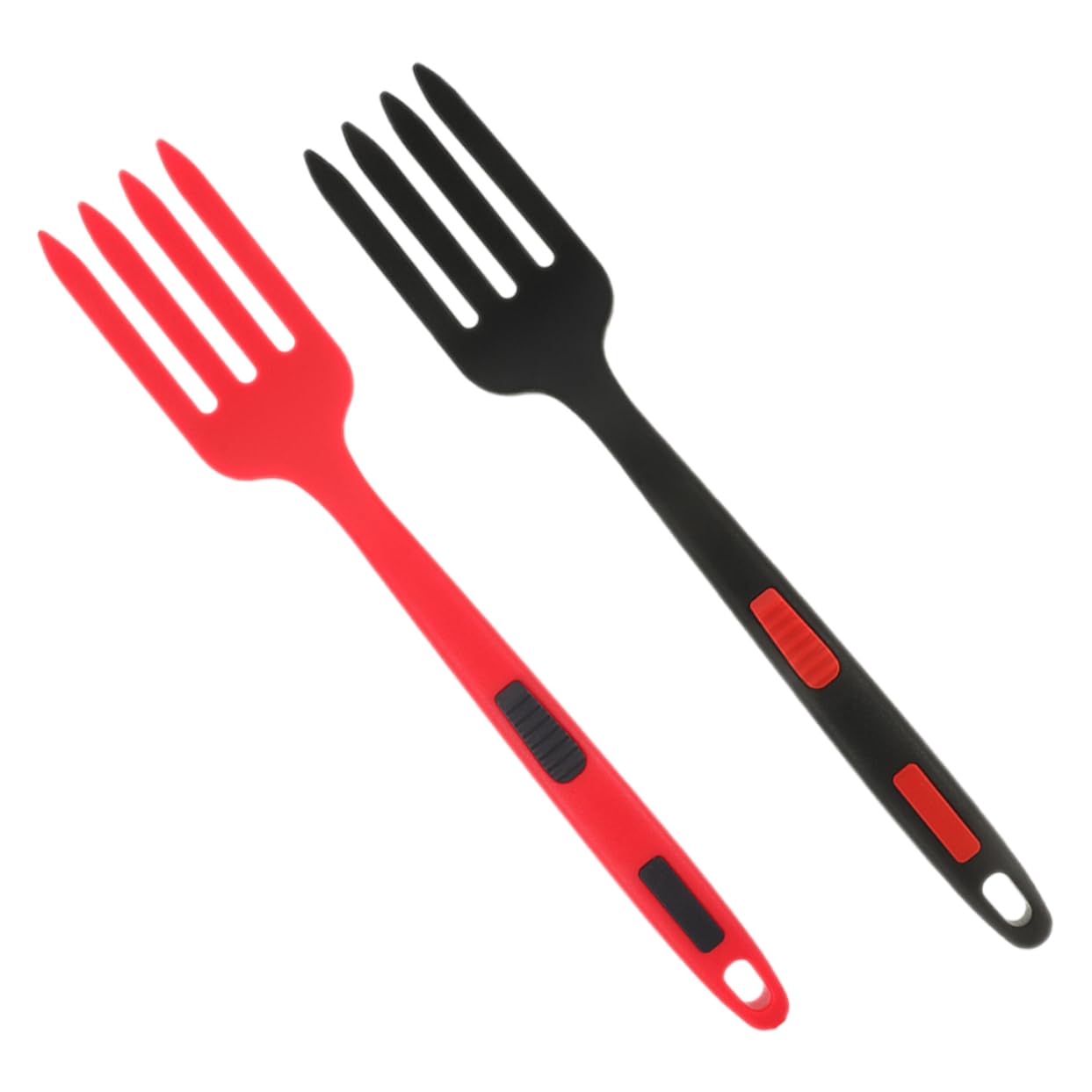 Garneck 2 Pack Silicone Dinner Forks Anti-slip Handle Heat Resistant for Salad Pasta and Cooking Accessories