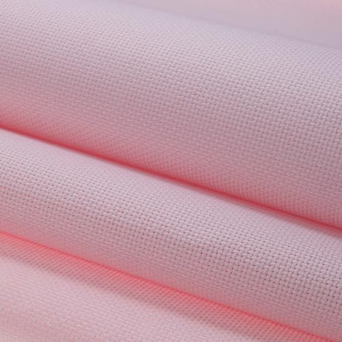 Image of KCS 3 pc of 15 inch x 18 inch(38cmx45cm) Counted Cross Stitch Cotton Aida Cloth Needlework Rolled Fabric Box,16CT,Pink