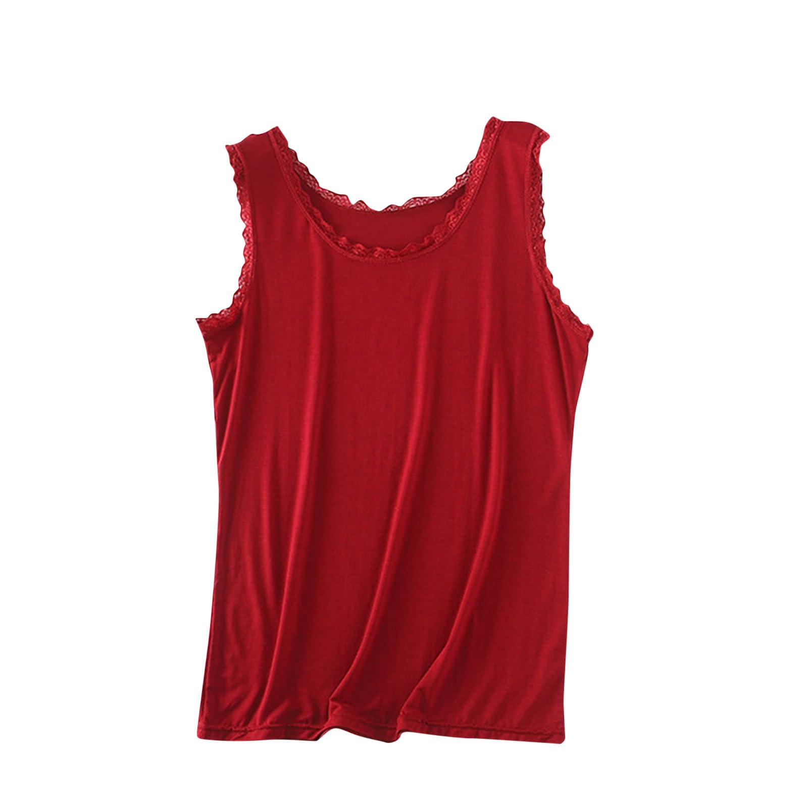 Women Camisole Tank Tops with Lace Trim Soft Stretch Cotton Camis Casual Sleeveless Blouses Ladies Slim Basic Tanks