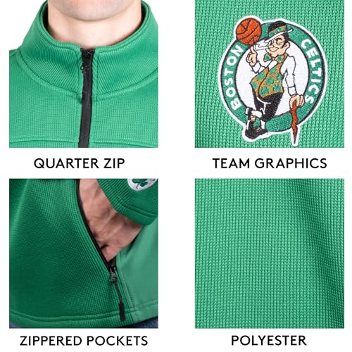 Ultra Game Men's Quarter Zip Fleece Pullover Sweatshirt with Zipper Pockets4