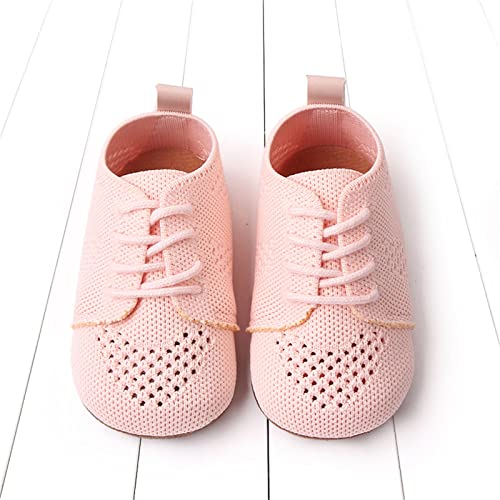 Spring and Summer Children Infant Toddler Shoes Boys and Girls Floor Sports Shoes Non Slip Lace Boys Casual Shoes Size 4 (Pink, 6-12 Months)4