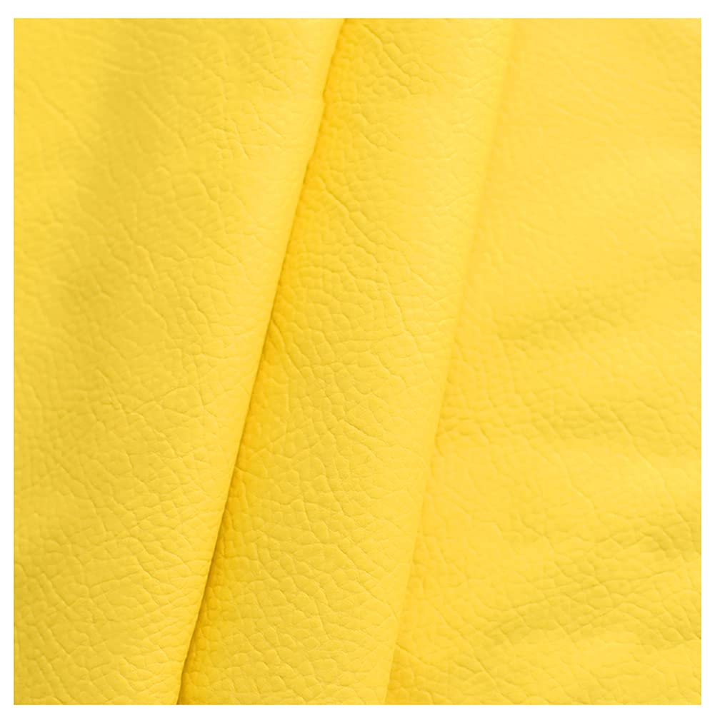 Tissu simili cuir au metre jaune 1.4x8m similicuir souple ameublement art artisanat imitation