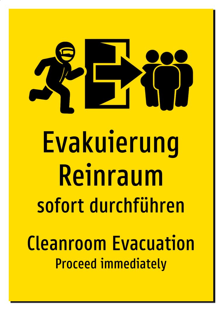 59331-DEEN-S-08 | Evakuierung Reinraum Schild/Aufkleber | Deutsch