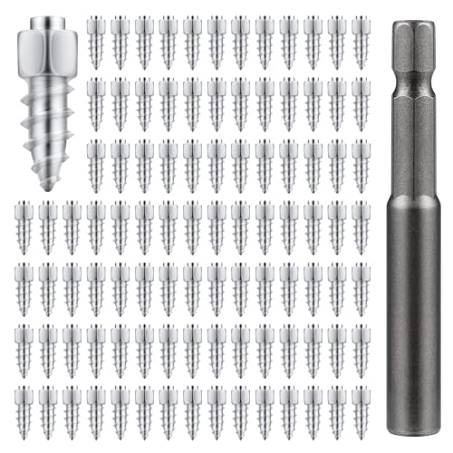 PEUTIER 200pcs Screw in Tire Studs, 4x12 mm Wheel Tyre Studs for Winter Snow...
