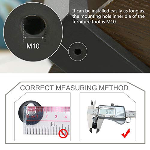 Protectores de suelo ajustables M10 para mesas y sillas 7