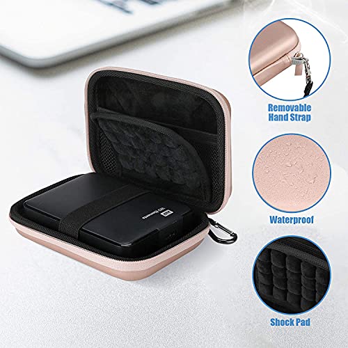 ProCase Estuche de Viaje Antigolpes para Disco Externo 2.5" Toshiba Canvio Basics/WD Elements/My Passport/Seagate Expansion/Backup Plus, Caja Universal para Disco Duro 2,5 Pulgadas 1TB 2T 4 TB-OroRosa - imagen 2