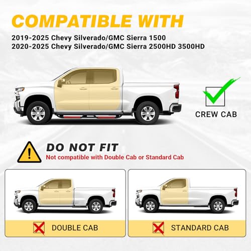 Estribos laterales para Silverado Sierra 2019-2025 acero carbono miniatura 3
