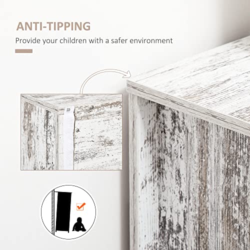 Homcom Industrial Sideboard Buffet Cabinet With 2 Drawers Kitchen Storage Cabinet Coffee Bar Cabinet With Double Door Cupboard For Kitchen, Living Room, Distressed White #TOP5