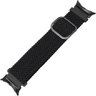 Pulseira de Relógio Trançada, Respirável, Lavável, Trançada, Pulseira de Relógio para Substituição (Preto)
