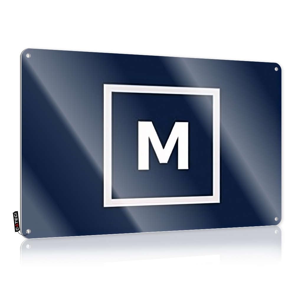 Wall Terrace Art - The Letter "m" Is Displayed In White On A Blue Background. Return Rustic Wall Hanging(30X40CM)