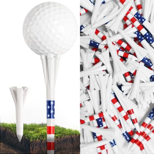 FINGER TEN Golf Tees Plastic 3 1/4 2 3/4 1 1/2 Inch Unbreakable Pink Purple Colored Long Short Tees Iron Shots Easy to Find 100 Pack Consistent Height Mixed Size Gift Set(2 3/4 and 1 1/2 USA)