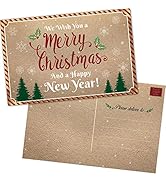 50 Christmas Postards: Happy Holiday and Happy New Year Cards - Bulk Postcards Set with Season’s ...