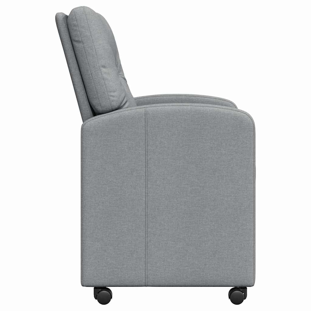 Krzesła do jadalni na kółkach, zestaw 2 szt., jasnoszare, 57 x 67 x 95 cm, obicie materiałowe, ergonomiczne, do jadalni i kuchni