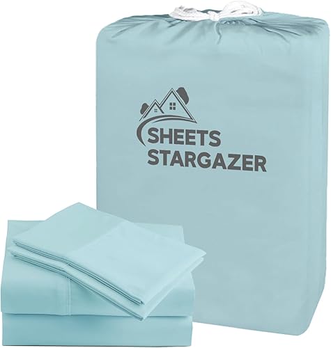 Juego de sábanas de 1000 hilos de 4 piezas, 100% algodón egipcio, sábanas elásticas de fibra larga para hasta 18 pulgadas, bolsillo profundo extra