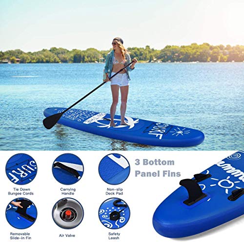 Goplus 9.8'/10'/11' Inflatable Stand Up Paddle Board, 6.5” Thick Sup With Premium Accessories And Carry Bag, Wide Stance, Bottom Fin For Paddling, Surf Control, Non-Slip Deck, For Youth And Adult #TOP3