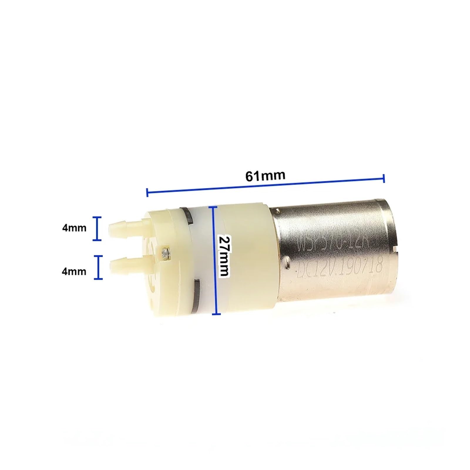 Bomba de diafragma de agua 370 de 750 ml/min de flujo grande CC 3.7 V 5 V 7.4 V 12 V bomba autocebante cepillo de carbono