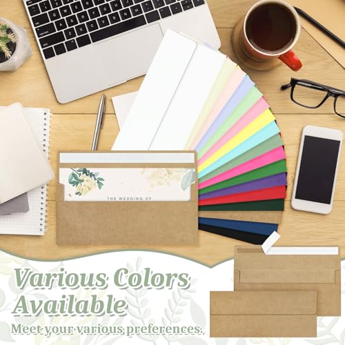 Image of 200 Pcs #10 Brown Kraft Envelopes Letter Size Self Seal, Business Envelope