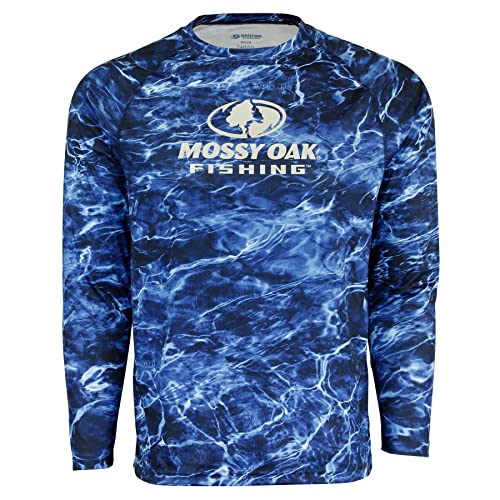Mossy Oak Fishing Men's Longsleeve Screen Printed Performance Shirt, X-Large, Marlin #TOP15