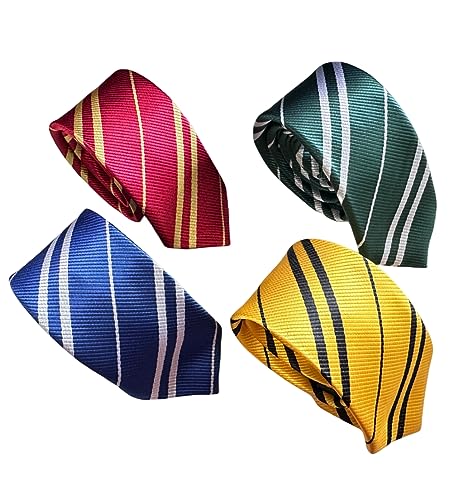 Seaehey Gryffindor Krawatte Slytherin Krawatte Kostüm Hufflepuff Tie Striped Tie Necktie Multicoloured Wizard School Wizard Cloak Robe Accessory Halloween Carnival Gifts (All+4, all)