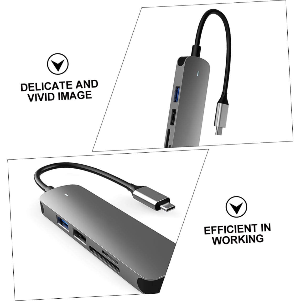 OSALADI Aluminum Alloy Usb Hub Dock Station Per Computer e Smartphone Hub Multifunzionale Type Usb Adattatore Per Monitor e Schede Compatibile Laptop e Tablet