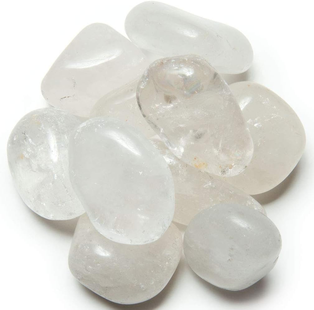 1/2 lb of XXL Crystal Quartz A Grade Stones from Brazil - Tumbled Rocks Perfect for Art, Crafts, Reiki, Wicca and Wire Wrapping!