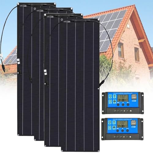 Panel Solar Flexible 400W 600W 800W 1200W Paneles Solares Fotovoltaicos Monocristalinos con Controlador Carga Cargador Solar Fotovoltaico Es Adecuado para Tiendas Campaña RV(800W)