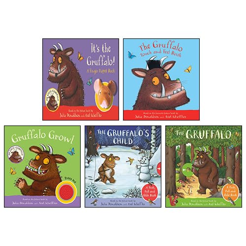 My Gruffalo Collection 5 Books Set By Julia Donaldson & Axel Scheffler (Gruffalo Growl, The Gruffalo, The Gruffalo's Child, The Gruffalo Touch and Feel Book & It's the Gruffalo Finger Puppet Book)