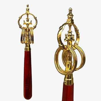 錫杖/僧侶 修験者 僧侶 法具 仏教美術 厄除け 仏具 装飾的な金属製ハンドル Amazon.co.jp: 密教法具 錫杖 しゃくじょう 禅杖 法杖 長さ約