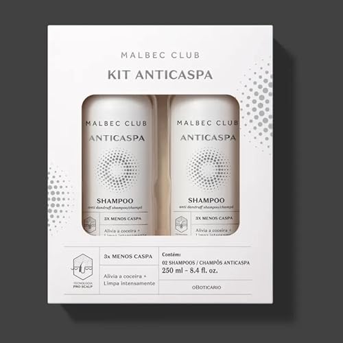 O BOTICARIO KIT MALBEC CLUB SHAMPOO ANTICASPA 250ml