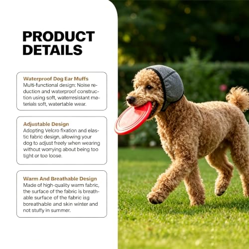 Image of Dog Ear Muffs, No Flap Ear Wraps for Dogs Hematoma - Waterproof Elastic Ear Cover with Calming Hoodie