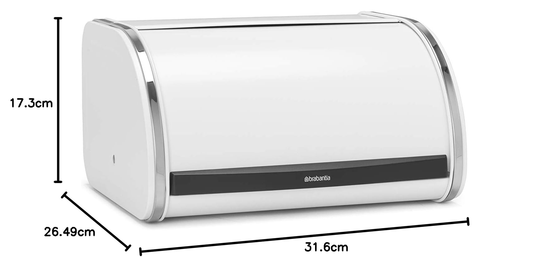 Brabantia Panera con tapa deslizante, color blanco, tamaño mediano