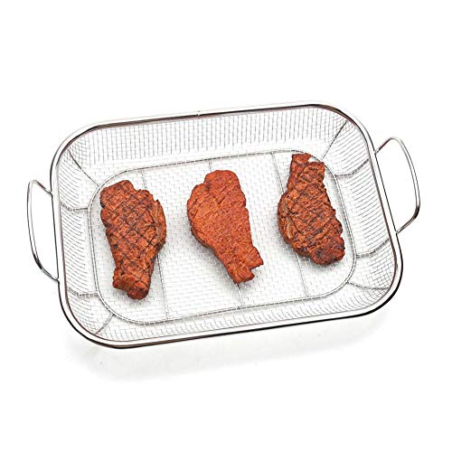 primrosely Stainless Steel Drain Basket Mini Grill Baskets Multipurpose Drain Food Tray Grilling Non Stick Rack For Grilling Vegetables