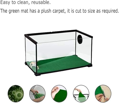 Vista 14 de Tfwadmx Alfombra de reptil para mascotas, forro de terrario para mascotas, tapete de sustrato, ropa de cama, suministros de reptiles para terrario
