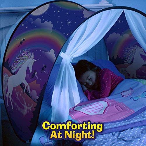 Bettzelt,Bed Tents,Traumzelt,Dream Tent,Children's Tents,Kid's Fantasy,Drinnen Kinder,Einhorn Tents,Jungen und Mädchen Weihnachten Geburtstagsgeschenk (Rosa)