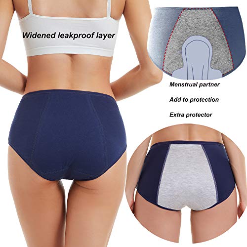 Image of HATSURE Period Underwear for Women Leak Proof Cotton Overnight Menstrual Panties Briefs (Multipack)