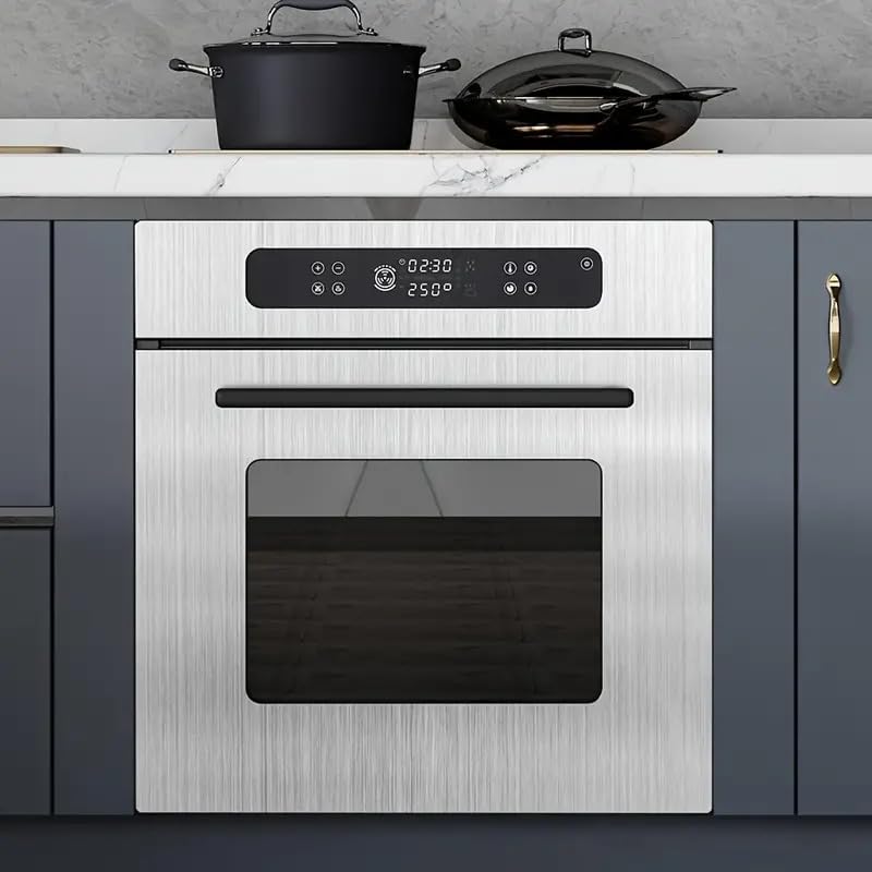 Image of SIA VENDORS Self-Adhesive Stainless Steel Brushed Wall Sticker, Silver Metal Wallpaper Waterproof and Moisture Resistant for Refrigerator, Elevator Doors, Kitchen Cabinets Renovation,2 ft x 6 ft