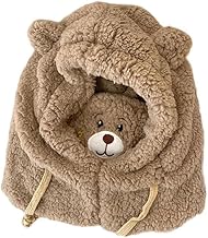 MOXVI 3 in 1 Hooded Scarf Warm Winter Hat Scarf Face Mask Cute for Kids Adults Khaki Clothing Shoes & Accessories | Womens Accessories | Scarves & Wraps