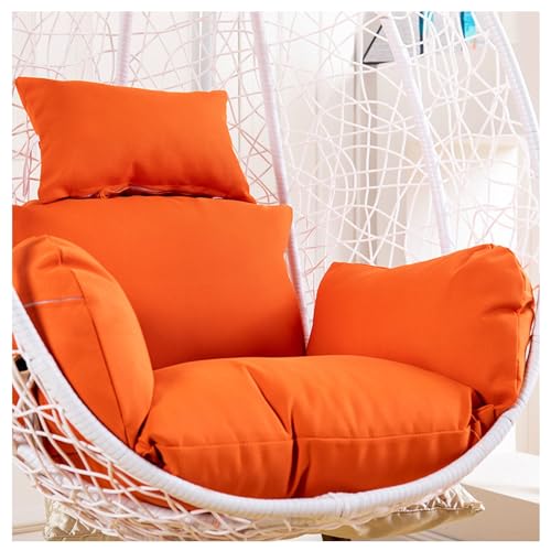 Cojín grueso para silla oscilante con cojín de huevo para patio, jardín, cesta colgante, lavable y cómodo (naranja)