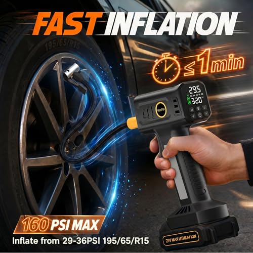Rafeox Tire Inflator Portable Air Compressor, Cordless Tire Inflator by Rafeox - Used condition - Image 4