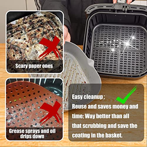 image for KITment 3PCS Silicone Air Fryer Liners, 8 Inch Air Fryer Silicone Reus
