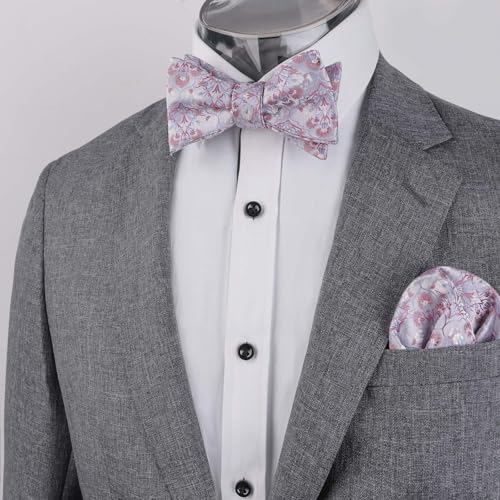 Image of Alizeal Mens 2pcs Floral Pattern Bow Tie Set