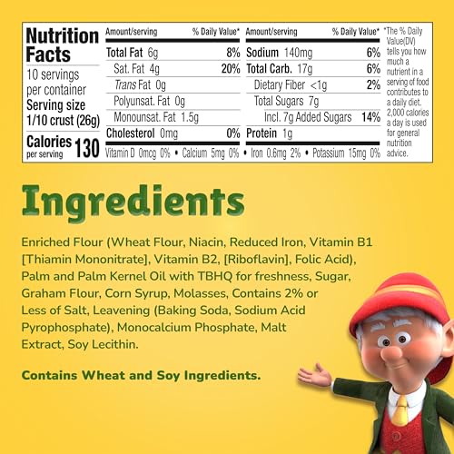 Keebler Ready Crust 10-Inch Graham Cracker Pie Crust, Premade Pie Crust For Baking And No-Bake, 9 oz