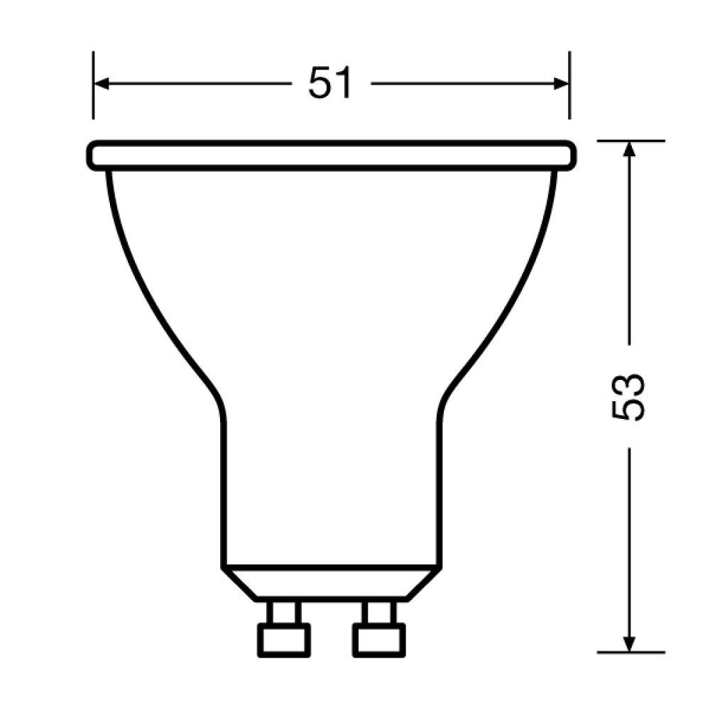OSRAM PAR16 LED Reflektorlampe mit GU10 Sockel, Warmweiss (2700K), Glas Spot, 4.3W, Ersatz für 50W-Reflektorlampe, LED STAR PAR16, 5er-Pack