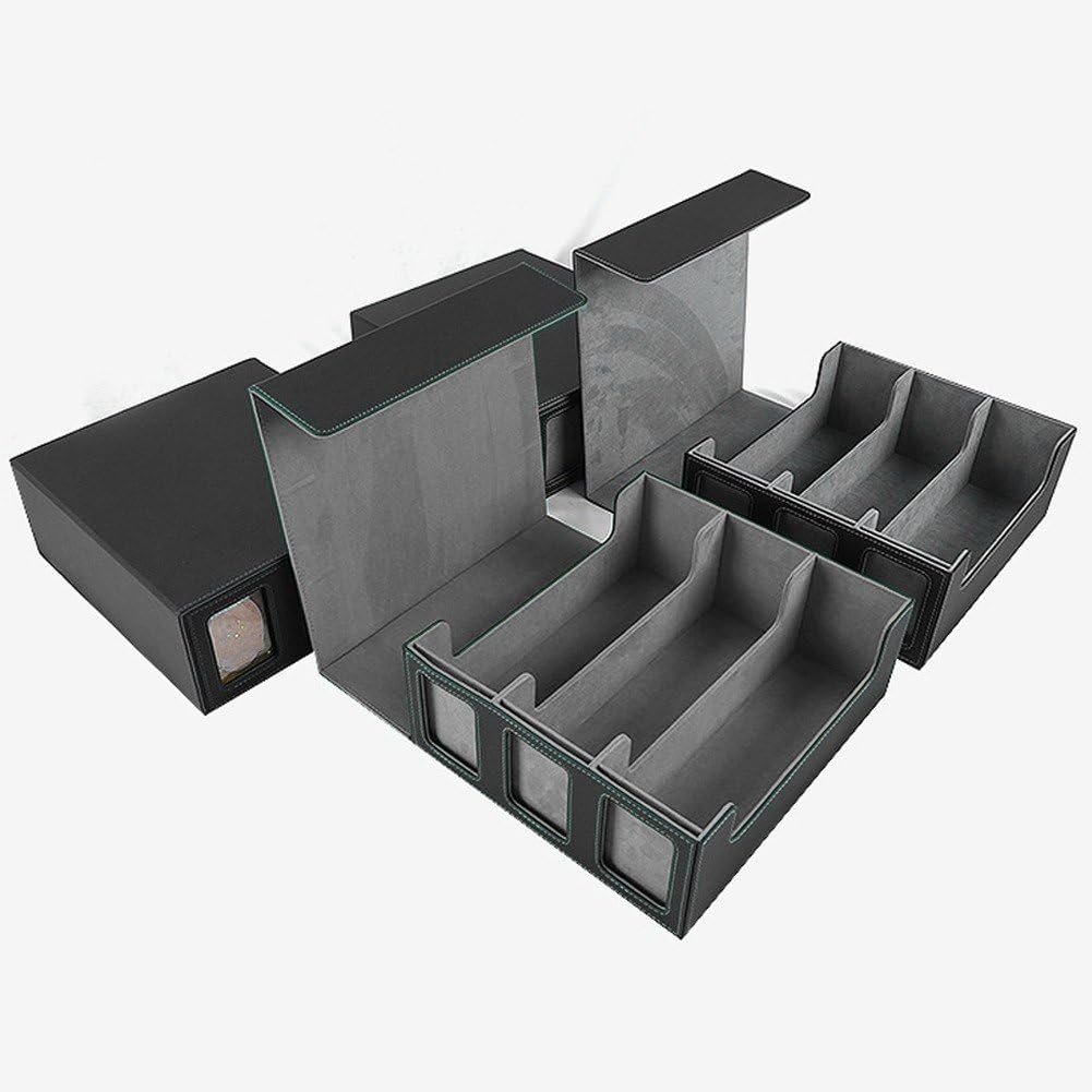 Scatola per Mazzi di Carte Scatola per Carte Collezionabili a 3 File con Finestra di Visualizzazione Custodia per Mazzi di Carte Magnetiche Divisore per Carte Gioco per Carte Gioco Magiche