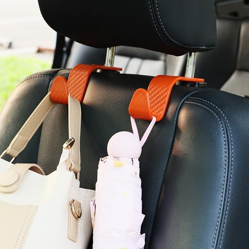 image for Amooca Car Seat Headrest Hook 4 Pack Hanger Universal Vehicle Car Stor