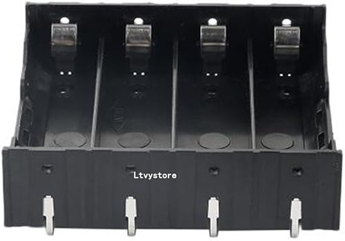 Miniatura 4 de Soporte para batería 18650, 8 piezas 4 ranuras x 3.7V caja de almacenamiento de batería DIY, en paralelo caja de baterías de plástico negro con pin