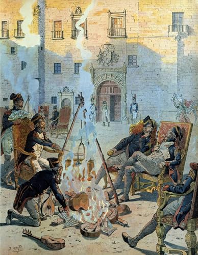 Cuadro al óleo de la Guerra Española contra Napoleón SERENDIPITP Lienzo Decorativo de 60x90cm