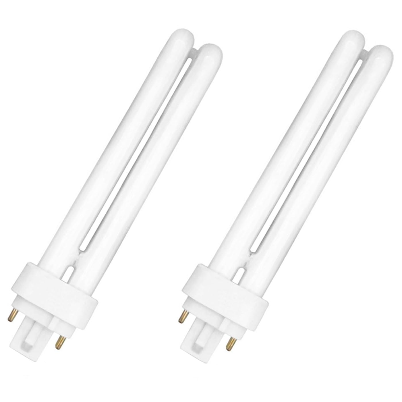 Acan Tradineur - Pack de 2 bombillas de bajo consumo, 2 tubos, G24D-2, 18W equivalente a 90W, 1080 lúmenes, 6400K, luz blanca fría, eficiencia energética A+, 8000 horas - 14,5 x 2,5 cm